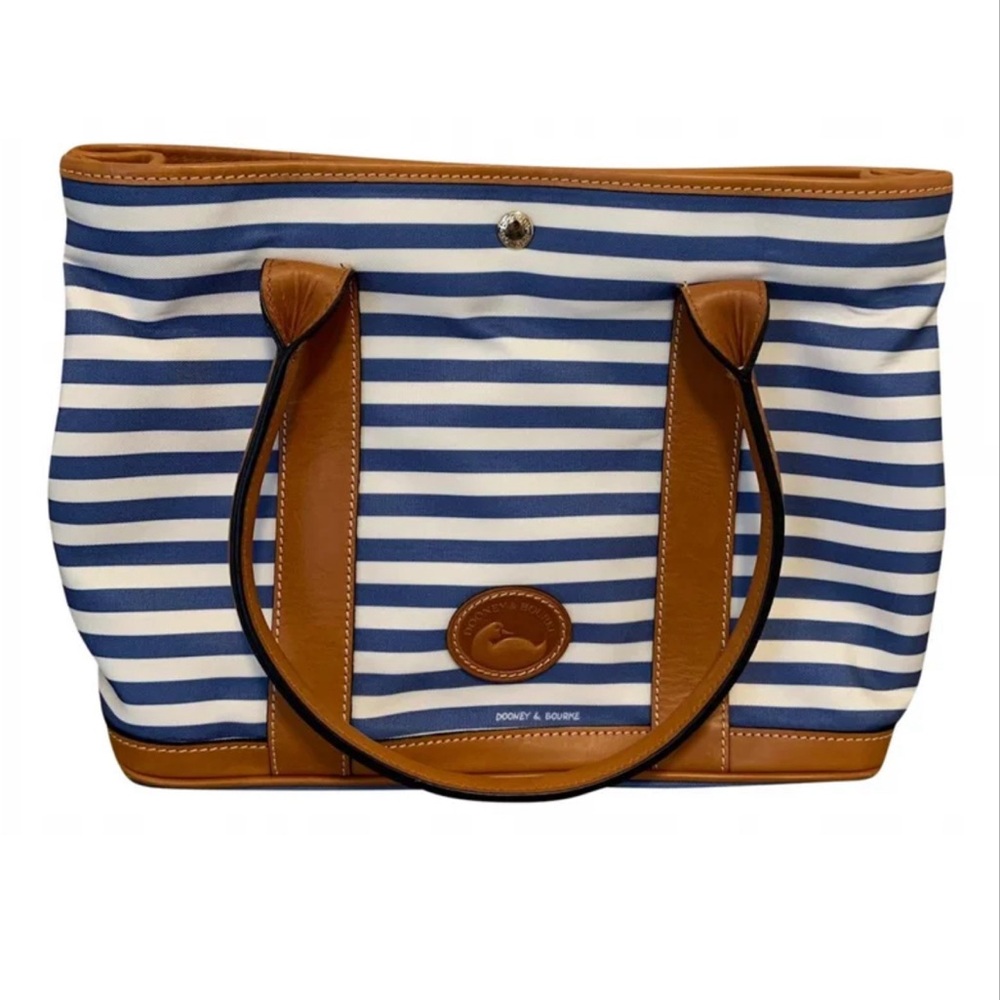 Dooney & Bourke Navy and White Shopper Tote